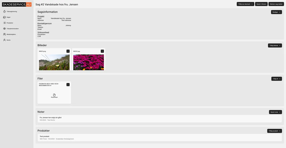 Screenshot of Skadeservice.nu - Timetracking and task management app for employees at Skadeservice.nu