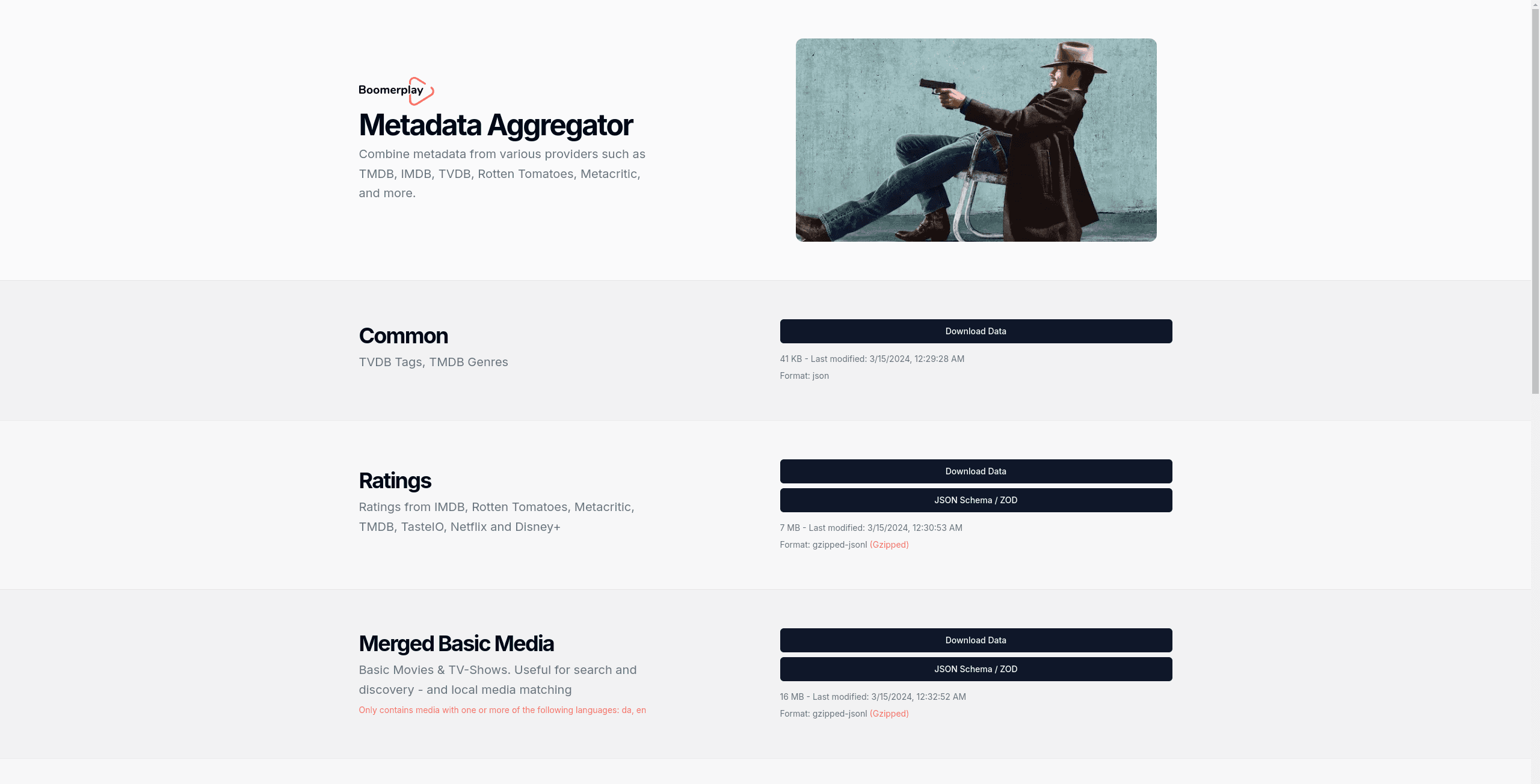 Boomerplay Metadata Aggregator